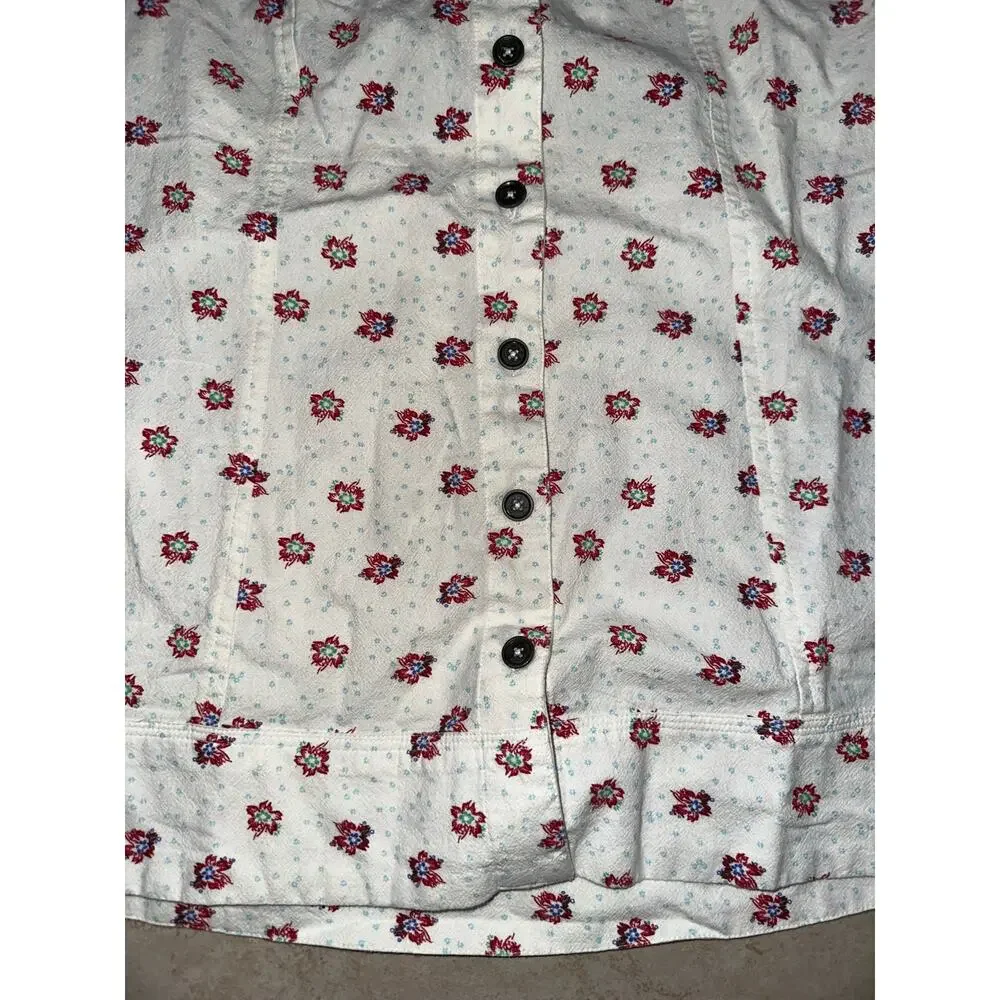 Womens Free People White Red M Button Front Cami Tank Top